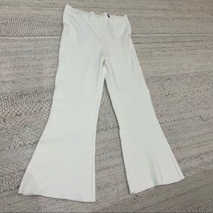 Zara Cream Ivory Wide Leg Knit Pants